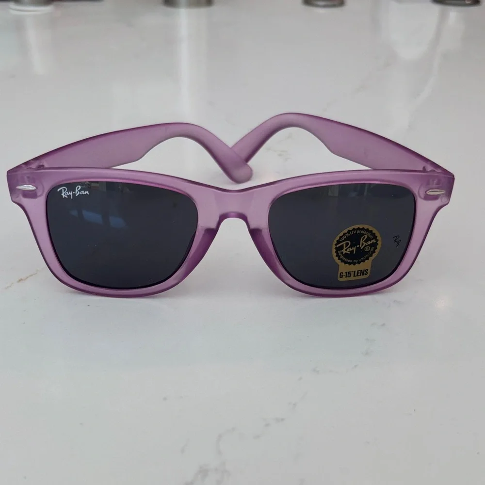 Ray‑Ban Purple Original Wayfarer Sunglasses with Case NWT - Picture 1 of 14